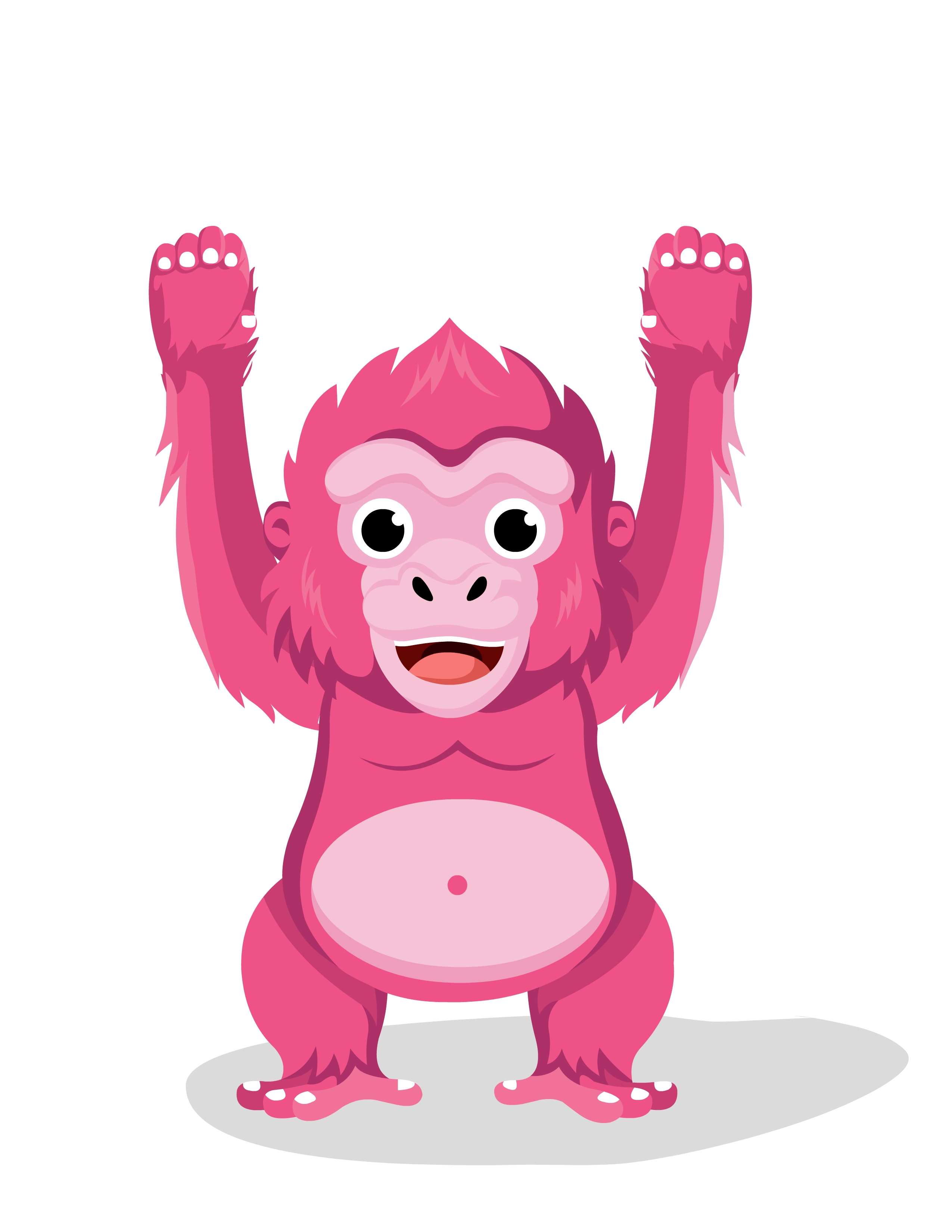 hands up pink gorilla