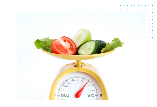 Vegetables on a scale being weighed